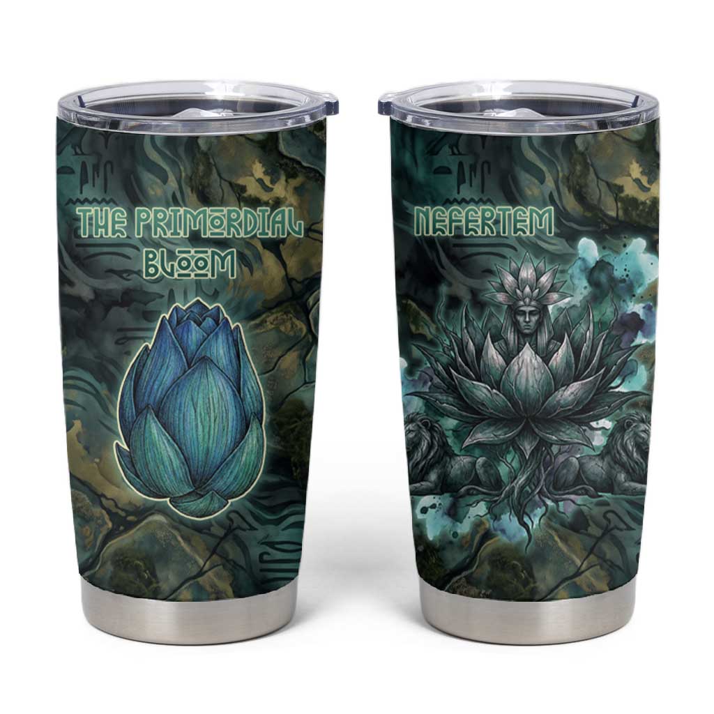 Nefertem Tumbler Cup Primordial Bloom Lotus Mystical Lion Cosmic Egyptian