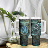 Nefertem Tumbler With Handle Primordial Bloom Lotus Mystical Lion Cosmic Egyptian