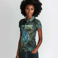 Nefertem Women Polo Shirt Primordial Bloom Lotus Mystical Lion Cosmic Egyptian