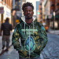 Nefertem Zip Hoodie Primordial Bloom Lotus Mystical Lion Cosmic Egyptian