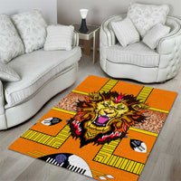 Swaziland Area Rug Lion Shield and Leopard Print Tribal Design