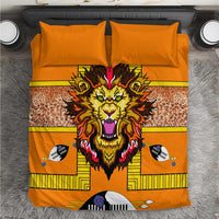 Swaziland Bedding Set Lion Shield and Leopard Print Tribal Design