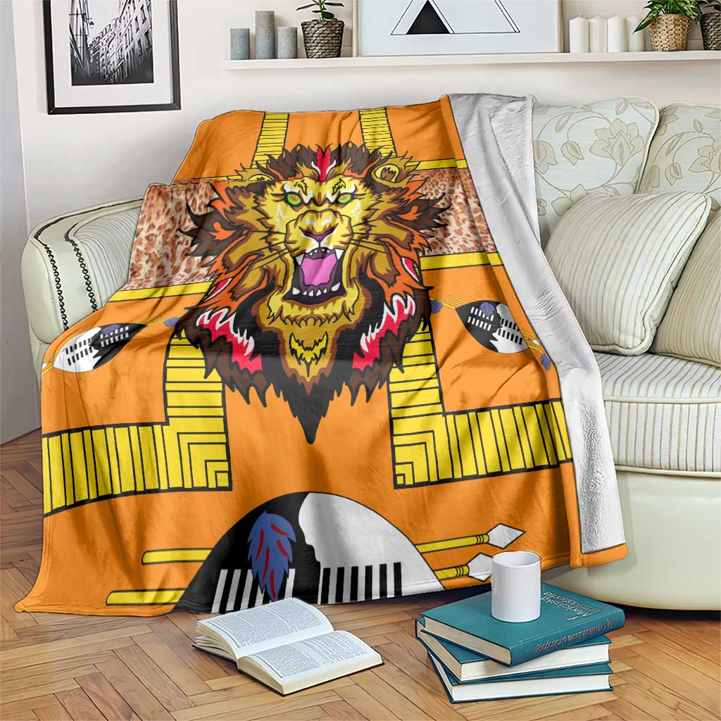 Swaziland Blanket Lion Shield and Leopard Print Tribal Design