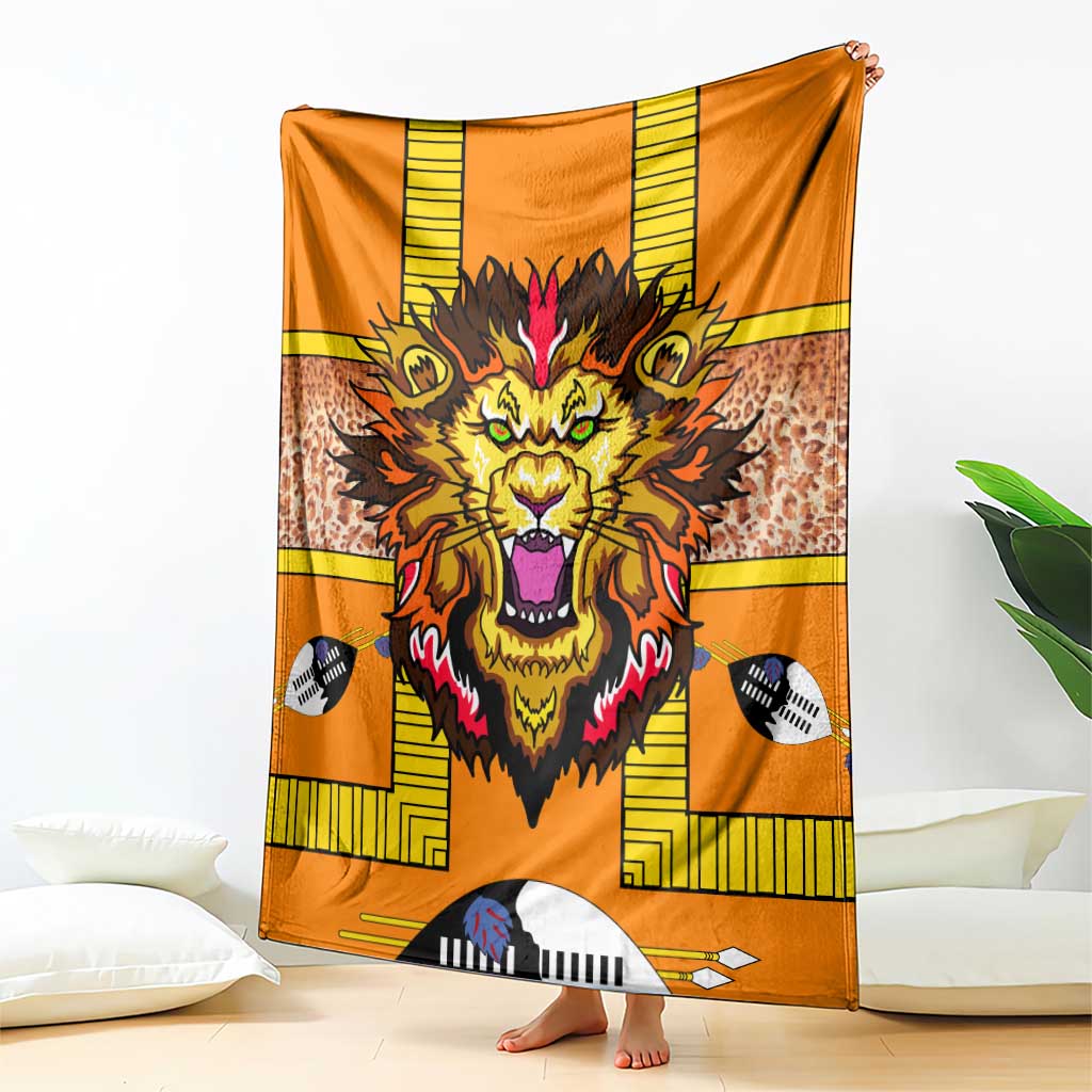 Swaziland Blanket Lion Shield and Leopard Print Tribal Design