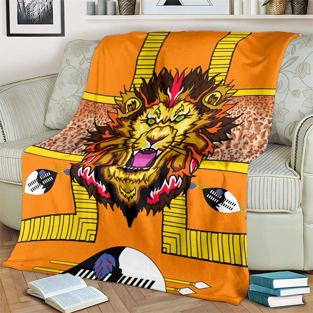 Swaziland Blanket Lion Shield and Leopard Print Tribal Design