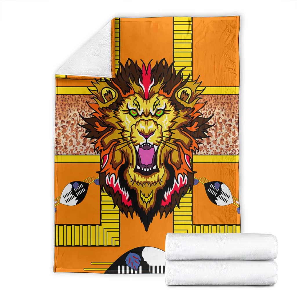 Swaziland Blanket Lion Shield and Leopard Print Tribal Design