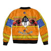 Swaziland Bomber Jacket Lion Shield and Leopard Print Tribal Design