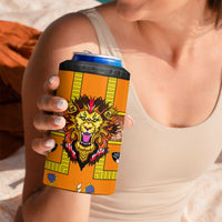 Swaziland 4 in 1 Can Cooler Tumbler Lion Shield and Leopard Print Tribal Design