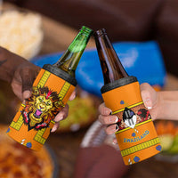 Swaziland 4 in 1 Can Cooler Tumbler Lion Shield and Leopard Print Tribal Design