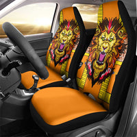 Swaziland Car Seat Cover Lion Shield and Leopard Print Tribal Design