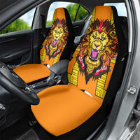 Swaziland Car Seat Cover Lion Shield and Leopard Print Tribal Design