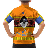 Swaziland Family Matching Mermaid Dress and Hawaiian Shirt Lion Shield and Leopard Print Tribal Design