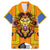 Swaziland Family Matching Mermaid Dress and Hawaiian Shirt Lion Shield and Leopard Print Tribal Design