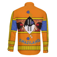 Swaziland Family Matching Off The Shoulder Long Sleeve Dress and Hawaiian Shirt Lion Shield and Leopard Print Tribal Design