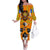 Swaziland Family Matching Off The Shoulder Long Sleeve Dress and Hawaiian Shirt Lion Shield and Leopard Print Tribal Design