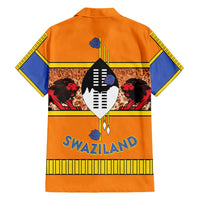 Swaziland Family Matching Short Sleeve Bodycon Dress and Hawaiian Shirt Lion Shield and Leopard Print Tribal Design