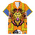 Swaziland Family Matching Summer Maxi Dress and Hawaiian Shirt Lion Shield and Leopard Print Tribal Design