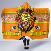 Swaziland Hooded Blanket Lion Shield and Leopard Print Tribal Design