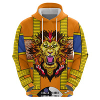 Swaziland Hoodie Lion Shield and Leopard Print Tribal Design
