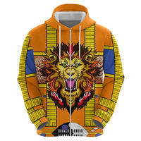 Swaziland Hoodie Lion Shield and Leopard Print Tribal Design