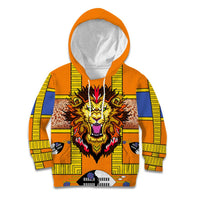 Swaziland Kid Hoodie Lion Shield and Leopard Print Tribal Design