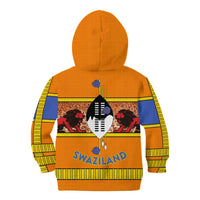 Swaziland Kid Hoodie Lion Shield and Leopard Print Tribal Design
