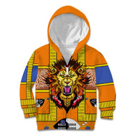 Swaziland Kid Hoodie Lion Shield and Leopard Print Tribal Design