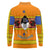 Swaziland Long Sleeve Polo Shirt Lion Shield and Leopard Print Tribal Design