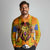 Swaziland Long Sleeve Polo Shirt Lion Shield and Leopard Print Tribal Design