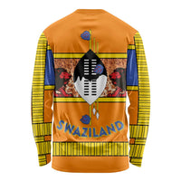 Swaziland Long Sleeve Shirt Lion Shield and Leopard Print Tribal Design