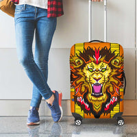 Swaziland Luggage Cover Lion Shield and Leopard Print Tribal Design