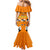 Swaziland Mermaid Dress Lion Shield and Leopard Print Tribal Design