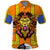 Swaziland Polo Shirt Lion Shield and Leopard Print Tribal Design