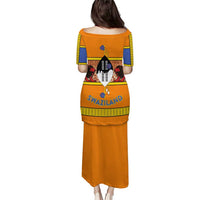 Swaziland Puletasi Lion Shield and Leopard Print Tribal Design