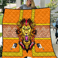 Swaziland Quilt Lion Shield and Leopard Print Tribal Design