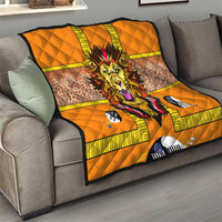 Swaziland Quilt Lion Shield and Leopard Print Tribal Design