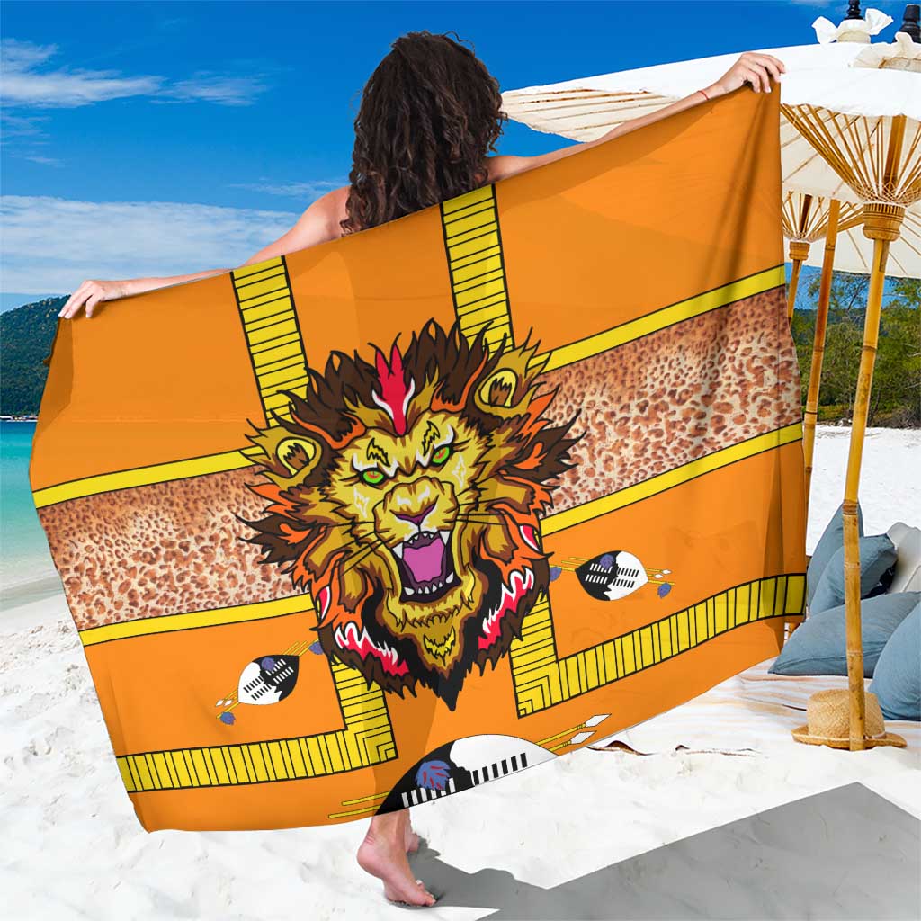 Swaziland Sarong Lion Shield and Leopard Print Tribal Design