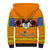 Swaziland Sherpa Hoodie Lion Shield and Leopard Print Tribal Design