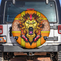 Swaziland Spare Tire Cover Lion Shield and Leopard Print Tribal Design
