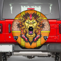 Swaziland Spare Tire Cover Lion Shield and Leopard Print Tribal Design