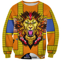 Swaziland Sweatshirt Lion Shield and Leopard Print Tribal Design