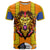 Swaziland T Shirt Lion Shield and Leopard Print Tribal Design