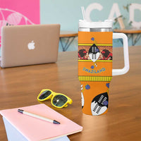 Swaziland Tumbler With Handle Lion Shield and Leopard Print Tribal Design