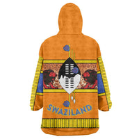 Swaziland Wearable Blanket Hoodie Lion Shield and Leopard Print Tribal Design