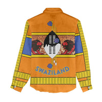 Swaziland Women Casual Shirt Lion Shield and Leopard Print Tribal Design