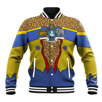 Swaziland Baseball Jacket Coat of Arms Lion Elephant Shield Leopard Print Design