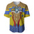 Swaziland Baseball Jersey Coat of Arms Lion Elephant Shield Leopard Print Design