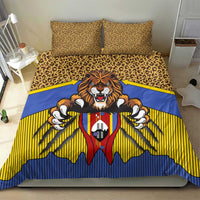 Swaziland Bedding Set Coat of Arms Lion Elephant Shield Leopard Print Design