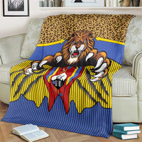 Swaziland Blanket Coat of Arms Lion Elephant Shield Leopard Print Design