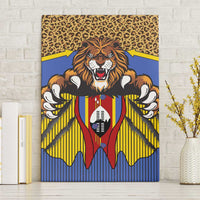 Swaziland Canvas Wall Art Coat of Arms Lion Elephant Shield Leopard Print Design